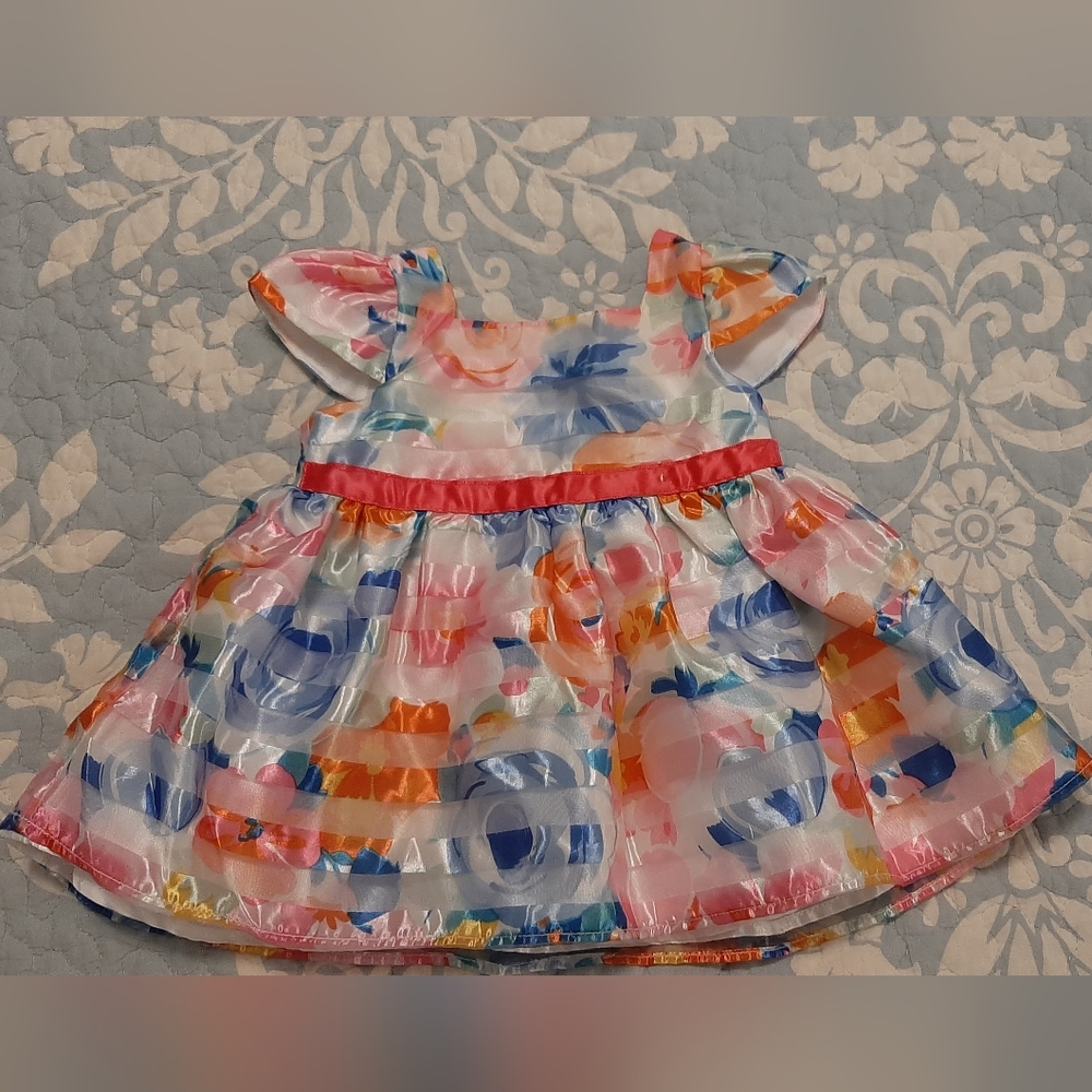 Gorgeous 0-3 month George baby dress spring colors like new!